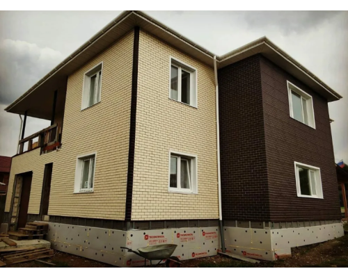 Фасадная панель Grand Line Состаренный кирпич Классика бежевый